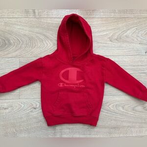 Champion Red Hoodie Toddler 24M Pullover Sweatshirt Logo Cozy Casual